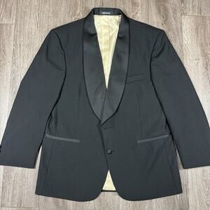 VTG Men's 41 S Ralph Lauren Chaps Black Shawl Lapel 100% Wool Tuxedo Blazer